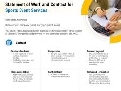 Statement of work and contract for sports event services ppt gallery portfolio