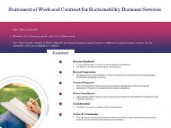 Statement of work and contract for sustainability business services ppt powerpoint icons