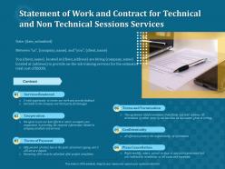 Statement of work and contract for technical and non technical sessions services ppt topics