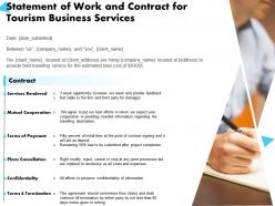 Statement of work and contract for tourism business services ppt powerpoint presentation designs