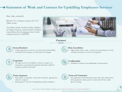 Statement of work and contract for upskilling employees services ppt icons mockup