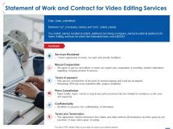 Statement of work and contract for video editing services ppt powerpoint ideas image