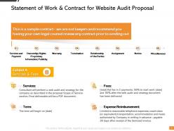 Statement of work and contract for website audit proposal ppt presentation example 2015