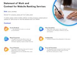 Statement of work and contract for website ranking services ppt powerpoint model