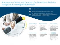 Statement of work and contract for wordpress website design and development services ppt icons