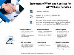 Statement of work and contract for wp website services ppt powerpoint presentation themes