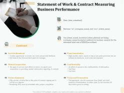 Statement of work and contract measuring business performance ppt templates