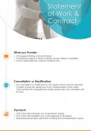 Statement Of Work And Contract One Pager Sample Example Document