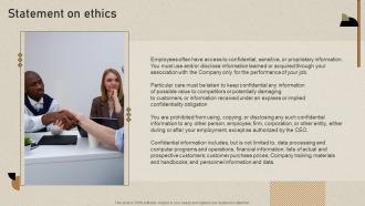 Statement On Ethics Guidebook For Corporate Staff Ppt Formats