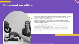 Statement On Ethics How To Develop Staff Handbook Ppt Ideas Example File
