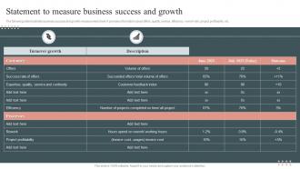 Statement To Measure Business Success And Growth
