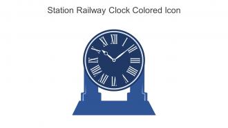 Station Railway Clock Colored Icon In Powerpoint Pptx Png And Editable Eps Format