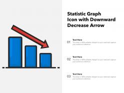 Statistic graph icon with downward decrease arrow