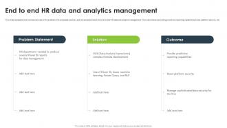 Statistical Analysis For Data Driven End To End Hr Data And Analytics Management