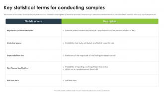 Statistical Analysis For Data Driven Key Statistical Terms For Conducting Samples