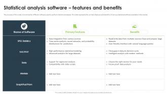 Statistical Analysis For Data Driven Statistical Analysis Software Features And Benefits