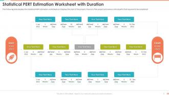 Statistical Pert Estimation Worksheet With Duration Project Management Bundle
