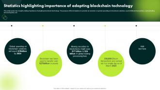Statistics Highlighting Importance Of Adopting Blockchain Ultimate Guide To Blockchain BCT SS