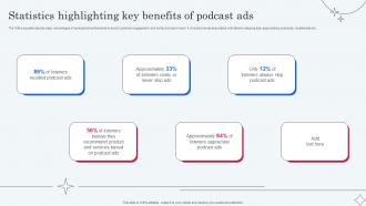 Statistics Highlighting Key Benefits Of Podcast Ads Implementing Micromarketing To Minimize MKT SS V