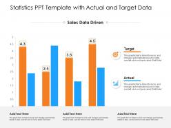 Statistics ppt template with actual and target data