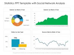 Statistics ppt template with social network analysis