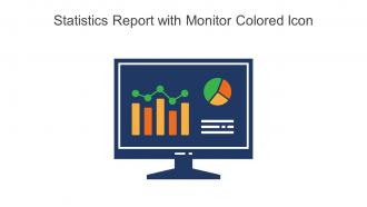 Statistics Report With Monitor Colored Icon In Powerpoint Pptx Png And Editable Eps Format