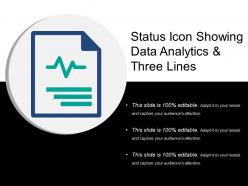 Status icon showing data analytics and three lines