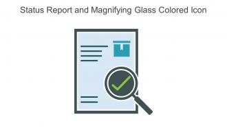 Status Report And Magnifying Glass Colored Icon In Powerpoint Pptx Png And Editable Eps Format