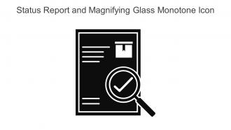 Status Report And Magnifying Glass Monotone Icon In Powerpoint Pptx Png And Editable Eps Format