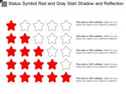 Status symbol red and gray start shadow and reflection