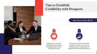 Staying True To Words Can Establish Credibility With Prospects Training Ppt