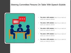 Steering committee persons on table with speech bubble