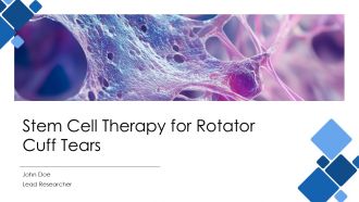 Stem Cell Therapy For Rotator Cuff Tears PPT Guidelines ACP