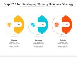 Step 1 2 3 for developing winning business strategy