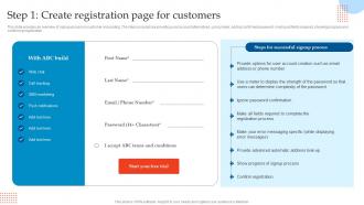Step 1 Create Registration Page For Enhancing Customer Experience Using Onboarding Techniques