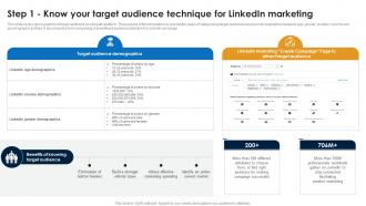 Step 1 Know Your Target Audience Linkedin Marketing Strategies To Increase Conversions MKT SS V