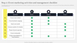 Step 2 Event Marketing Activities And Management Checklist Social Media Marketing To Increase MKT SS V