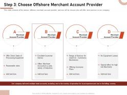 Step 3 choose offshore merchant account provider reasonable rates ppt ideas