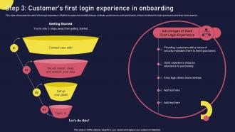 Step 3 Customers First Login Experience In Onboarding Onboarding Journey For Strategic