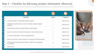 Step 4 Checklist For Delivering Product Information Approaches To Enter Global Market MKT SS V