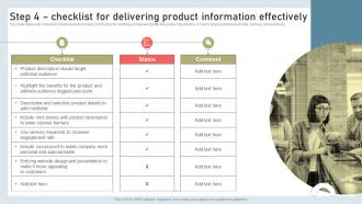 Step 4 Checklist For Delivering Product Information Building International Marketing MKT SS V