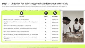 Step 4 Checklist For Delivering Product Information Guide For International Marketing Management
