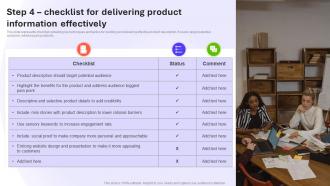 Step 4 Checklist For Delivering Product Information Introduction To Global MKT SS V
