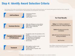 Step 4 identify award selection criteria performance ppt powerpoint presentation professional mockup