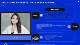 Step 4 Paste Video Script And Create Voiceover Synthesia AI Video Generation Platform AI SS