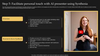 Step 5 Facilitate Personal Touch With Ai Presenter Using Synthesia AI Text To Video AI SS V