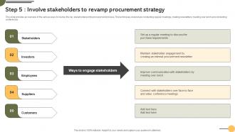 Step 5 Involve Stakeholders To Revamp Achieving Business Goals Procurement Strategies Strategy SS V