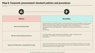 Step 6 Corporate Procurement Standard Policies And Strategic Sourcing In Supply Chain Strategy SS V