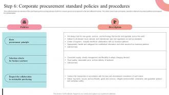 Step 6 Corporate Procurement Standard Policies Supplier Negotiation Strategy SS V