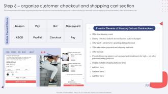 Step 6 Organize Customer Checkout And Shopping Cart Section Ecommerce Website Development